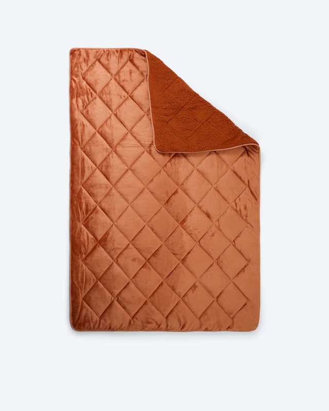 Steppbett in Cashma Plüsch/ Lammfell-Optik