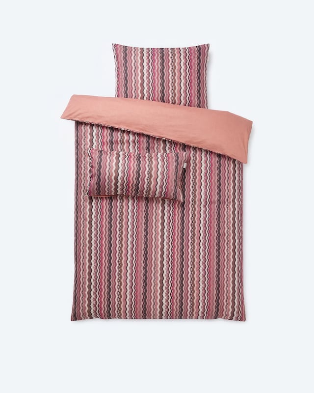 Satin-Wendebettwäsche "Chevron", 3tlg.