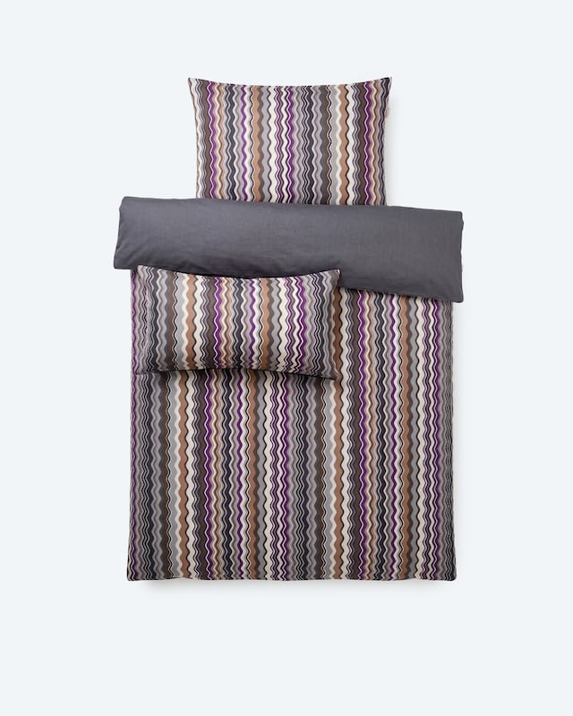 Satin-Wendebettwäsche "Chevron", 3tlg.