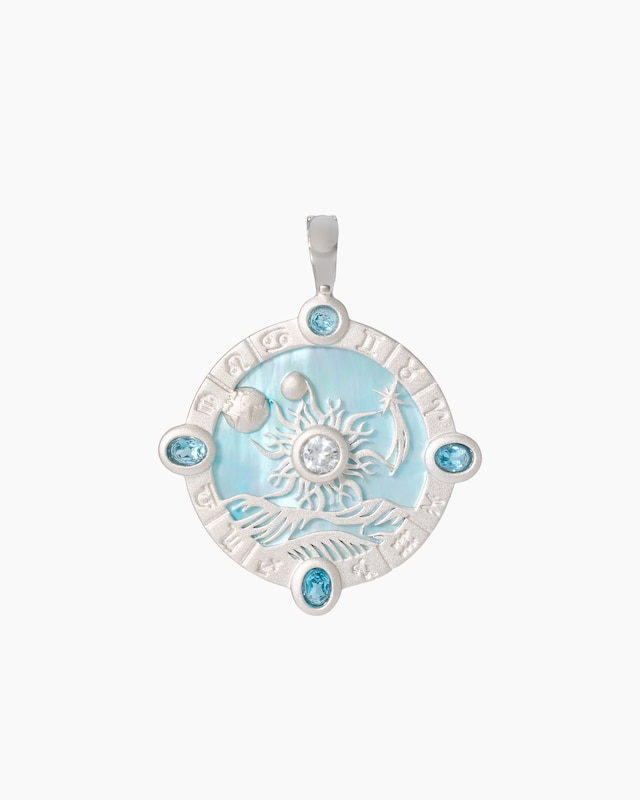 Clip-Anhänger mit Topas, Perlmutt & Zirkon