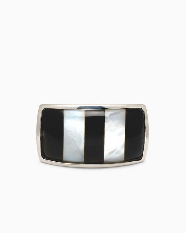 Ring "Zebra" mit Perlmutt-Onyx