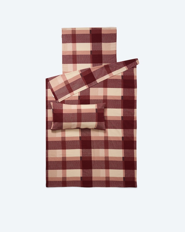 Flanell-Twill-Bettwäsche "Karo", 3tlg.