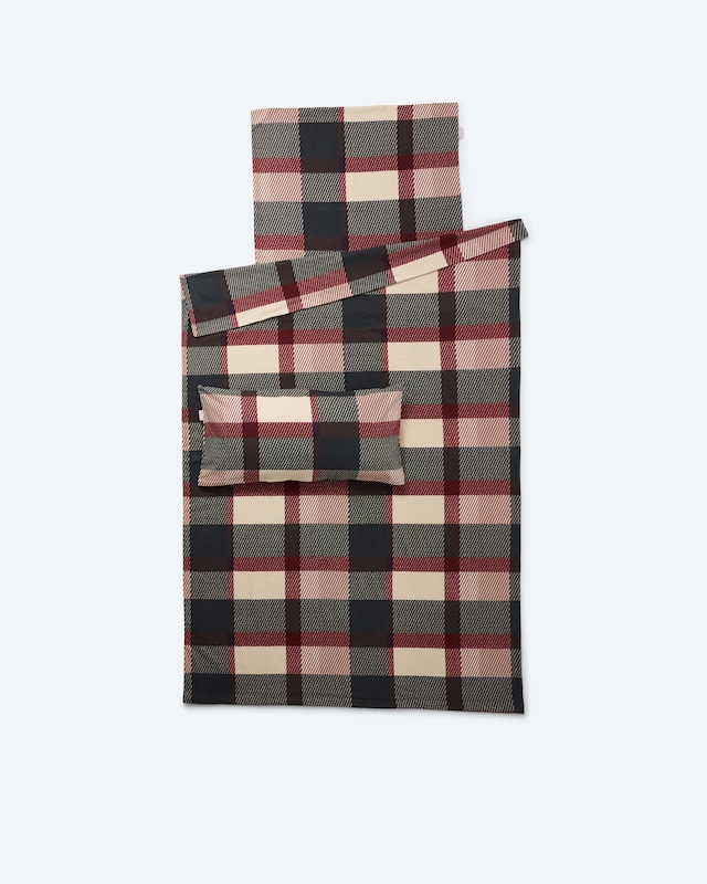 Flanell-Twill-Bettwäsche "Karo", 3tlg.