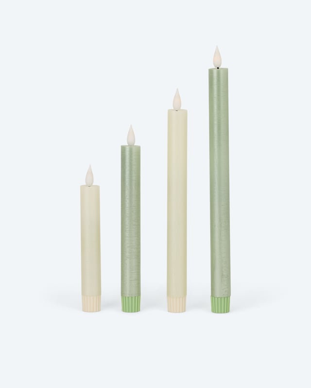 LED-Stabkerzen mit Touch-Flammen, 4tlg.