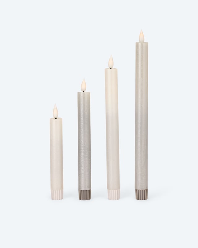 LED-Stabkerzen mit Touch-Flammen, 4tlg.
