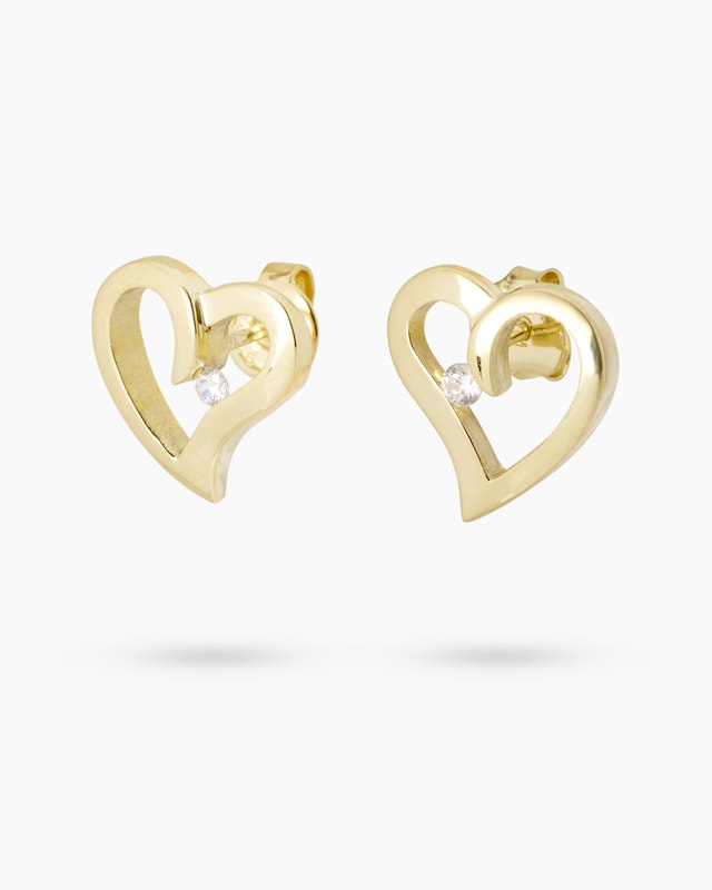 Brillant-Ohrstecker in Herzform 0,10 ct
