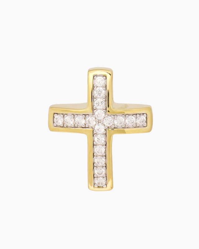 Wendeanhänger Kreuz mit Zirkonia