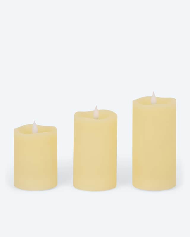 Wiederaufladbare LED-Stumpenkerzen, 3tlg.