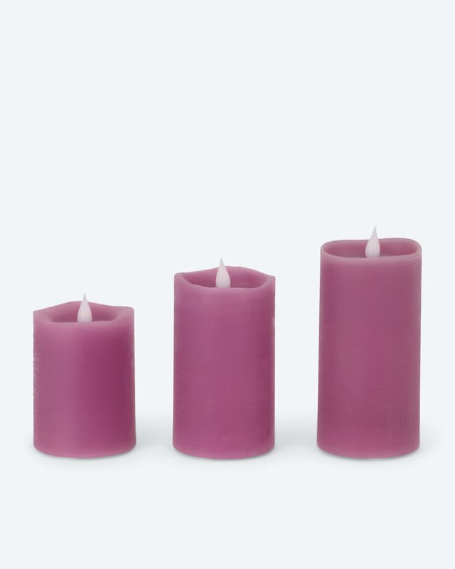 Wiederaufladbare LED-Stumpenkerzen, 3tlg.