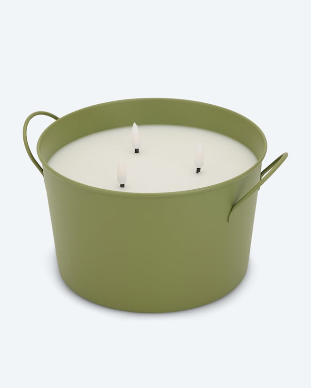 Metall-Bodenkerze mit 3 Dochten