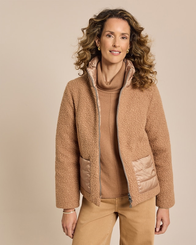 Bouclé-Jacke zum Wenden