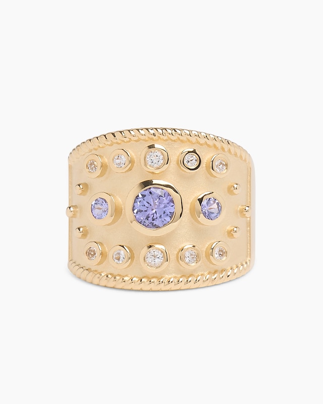 Ring mit Tansanit AAA+ und Weißtopas