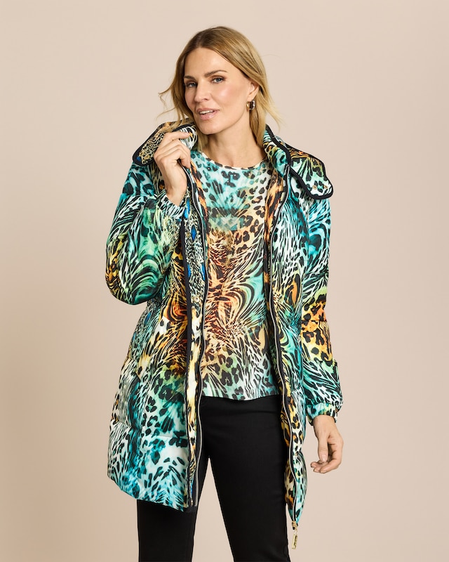Daunen Jacke mit Print