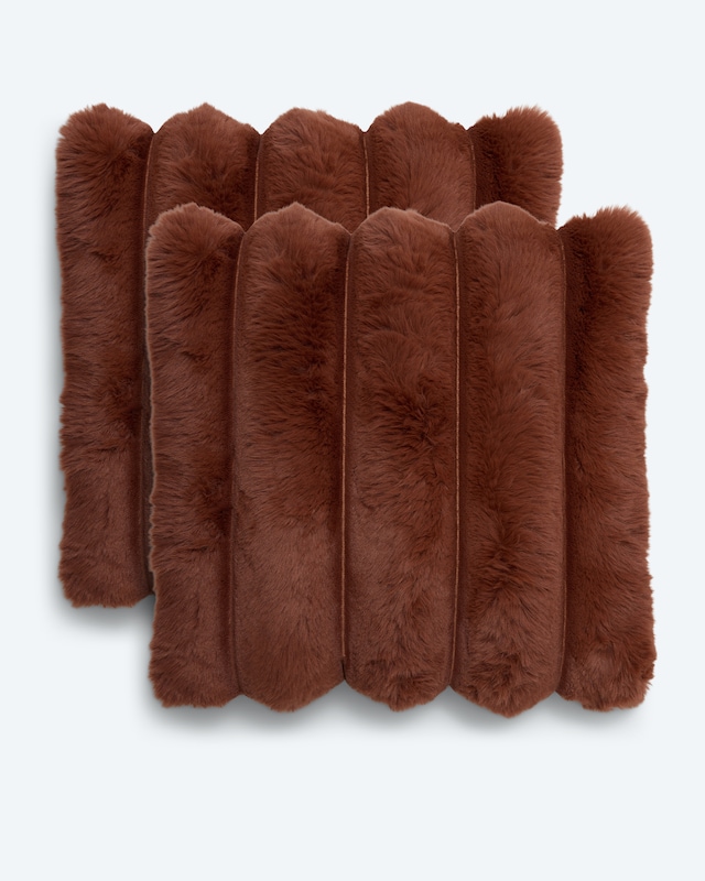 Dekokissen in Kaninchenfell-Optik, 2 Stück