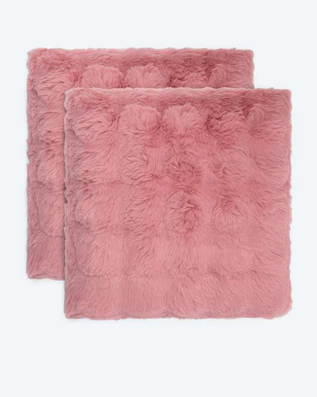 Kissen Kaninchenfell-Optik, 2tlg.