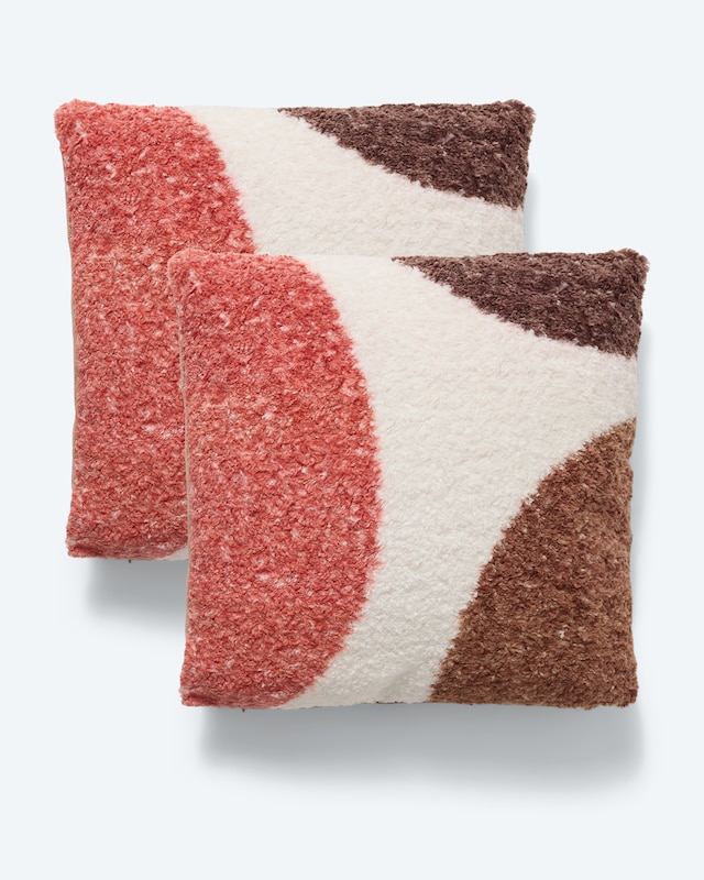 Deko-Kissen in Teddy-Optik "Ahorn", 2tlg.