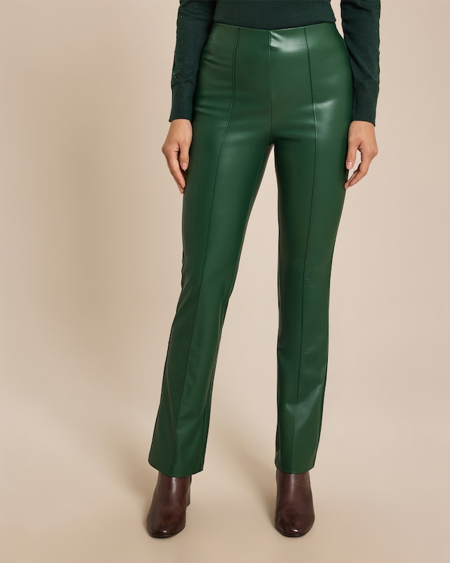 Bootcut-Hose aus Lederimitat