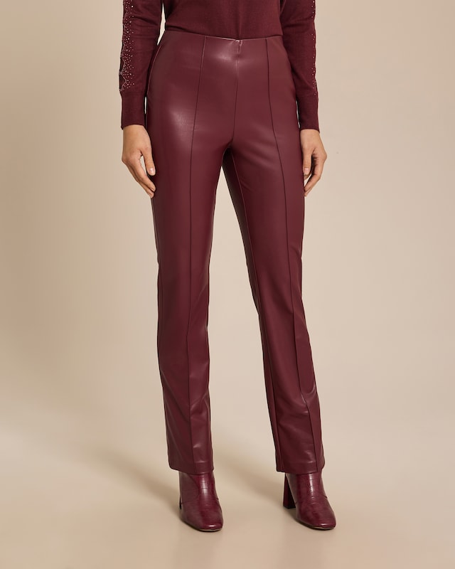 Bootcut-Hose aus Lederimitat
