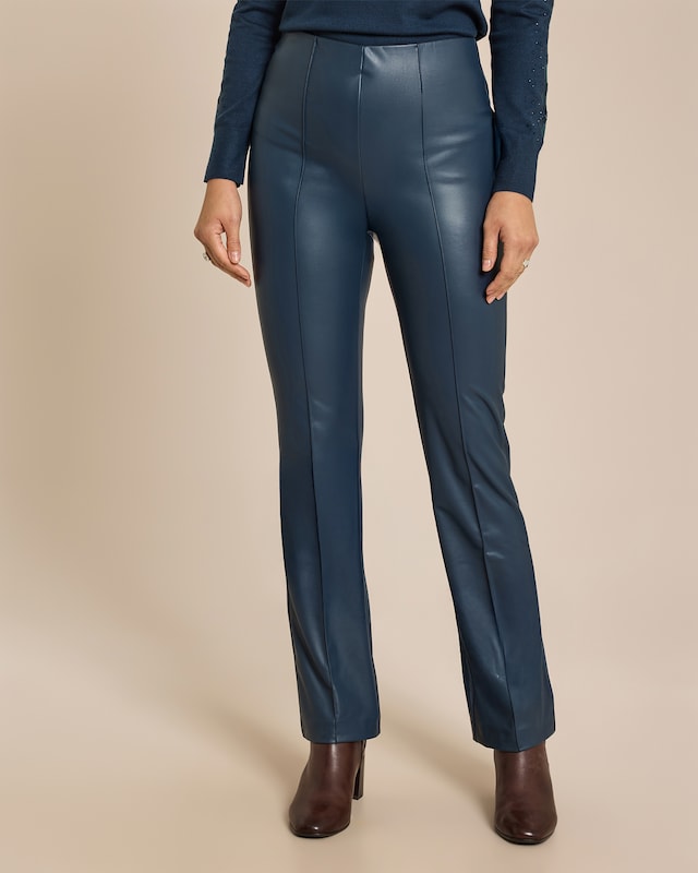 Bootcut-Hose aus Lederimitat