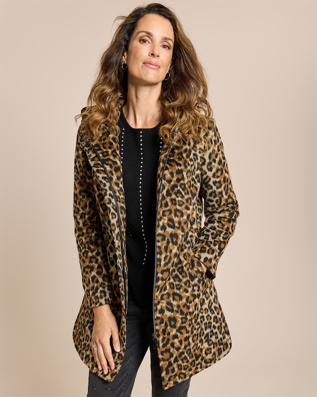 Wollmantel im Parkastil mit Leo