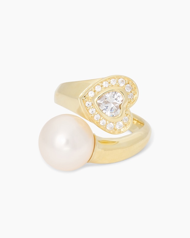 Ring mit MK-Perle 11 mm + Zirkonia