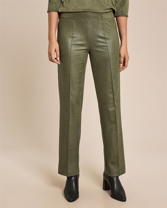 Gerade Schlupfhose mit Animal Print