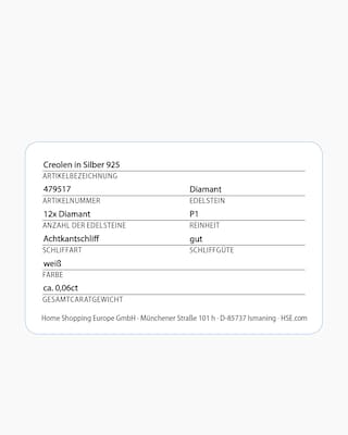 Produktabbildung 3 für Diamant-Creolen 0,06 ct