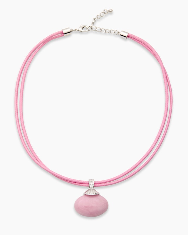 Stein-Collier mit Textilband