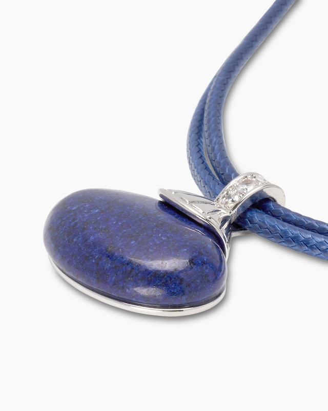 Stein-Collier mit Textilband