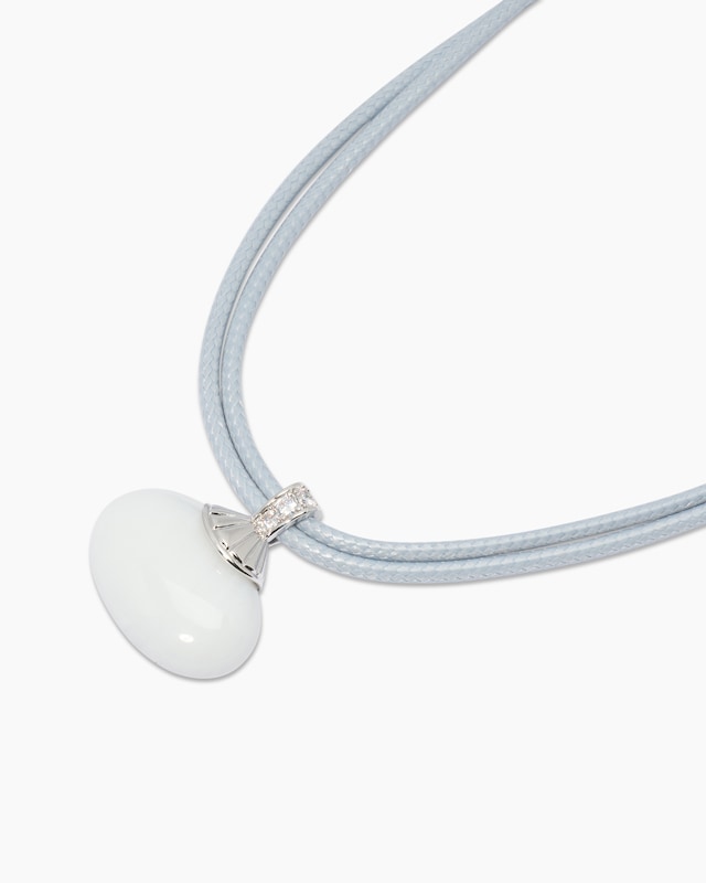 Stein-Collier mit Textilband