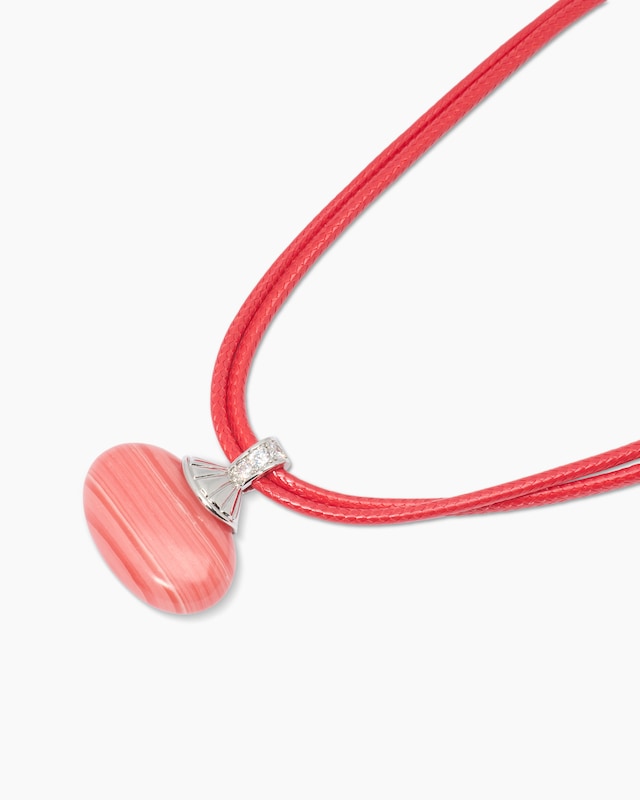 Stein-Collier mit Textilband