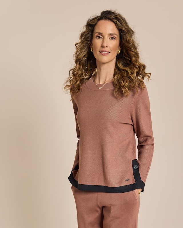 Boxy Strickpullover mit Knöpfen