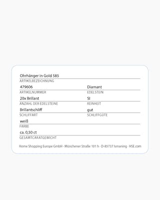 Produktabbildung 4 für Brillant-Ohrhänger 0,50 ct