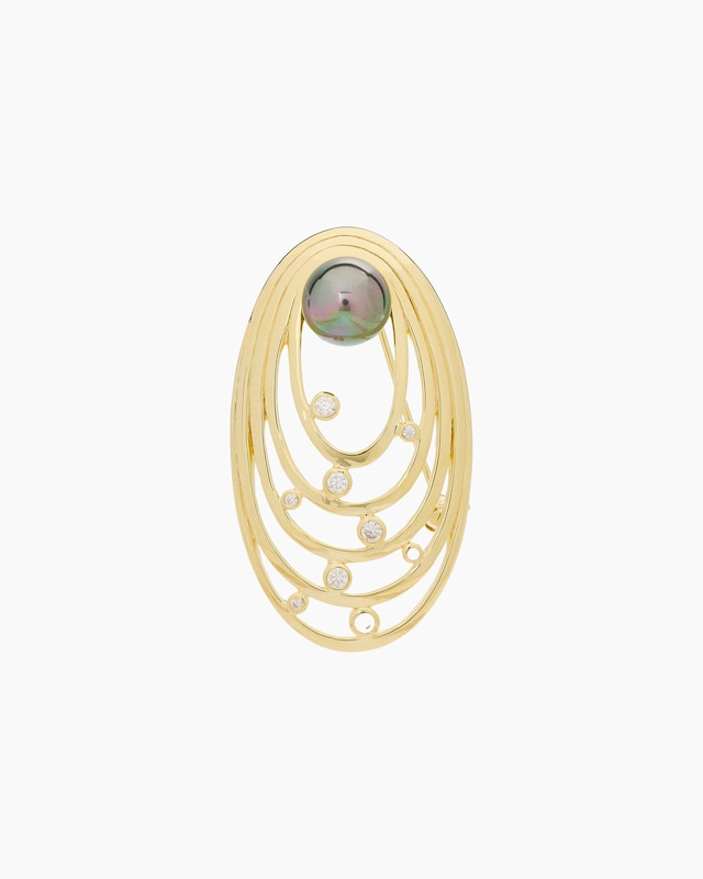 Brosche MK-Perle 10 mm & Zirkonia