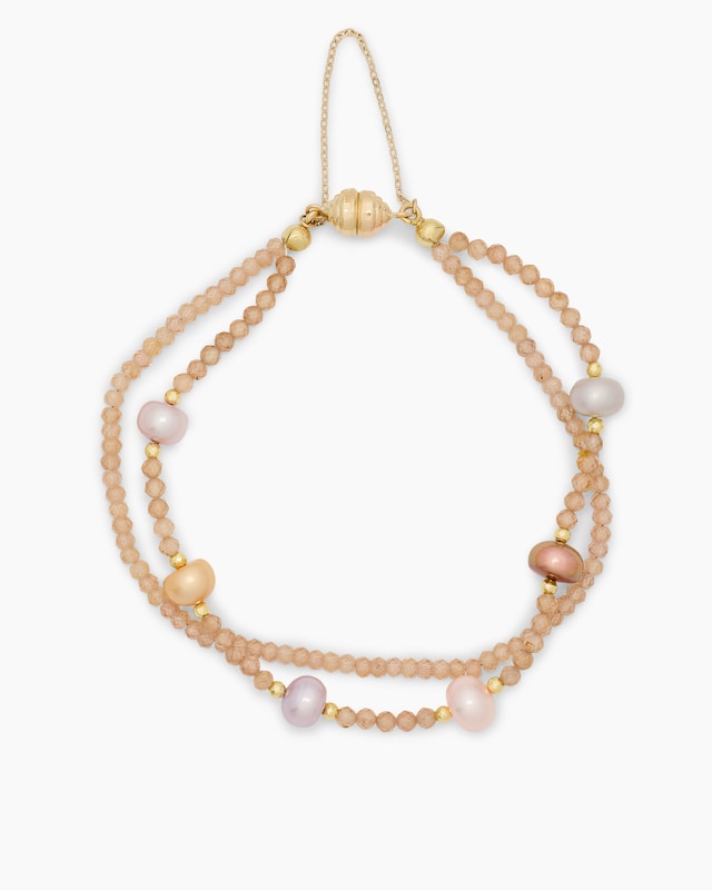 Armband mit SWZ-Perlen, Zirkon & Hämatit