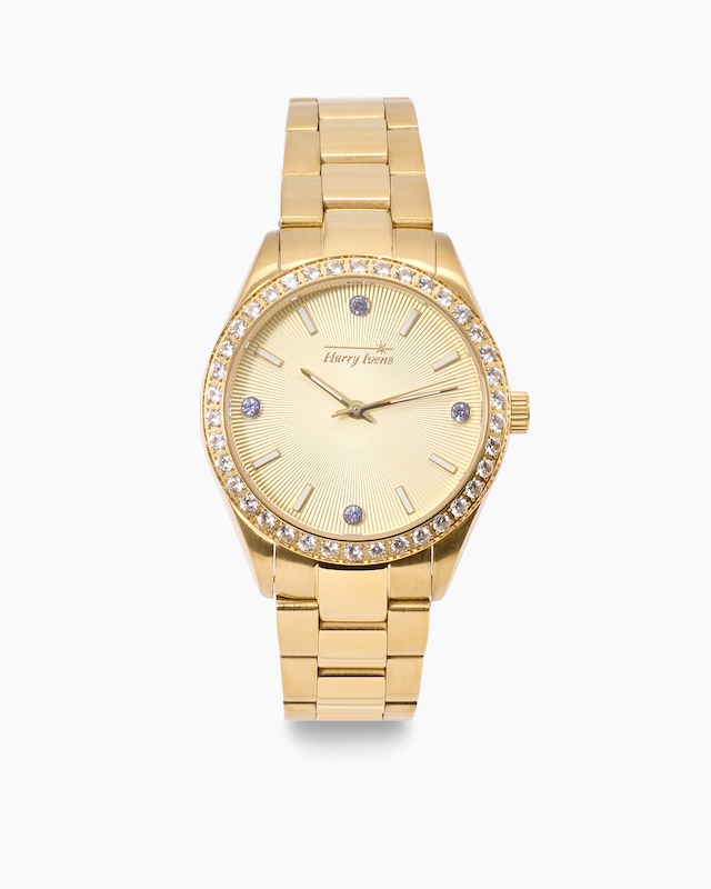 Damenuhr mit Tansanit und Zirkonen