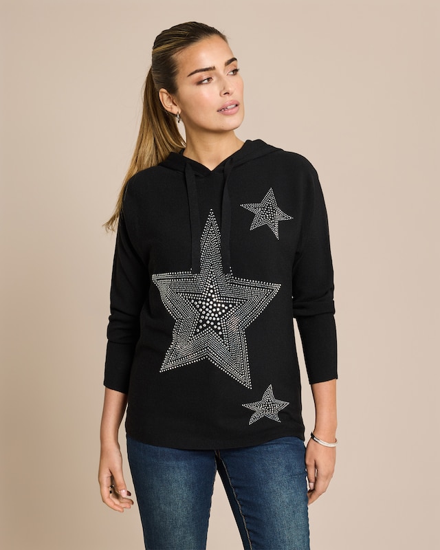 Kapuzenpullover mit Sternapplikation