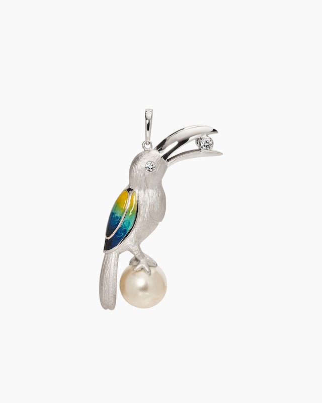 Anhänger "Tukan" mit MK-Perle 16mm und Zirkonia