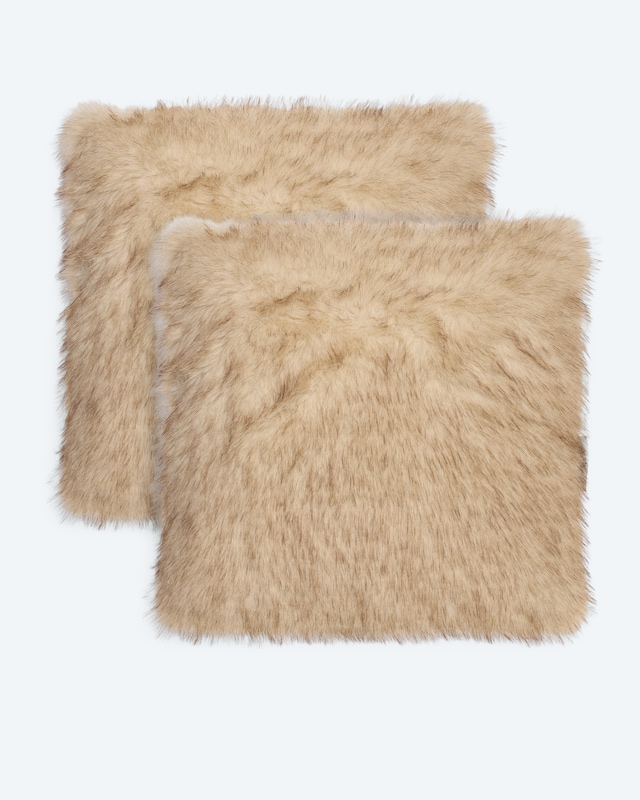 Kissen in Fuchsfell-Optik, 2tlg.