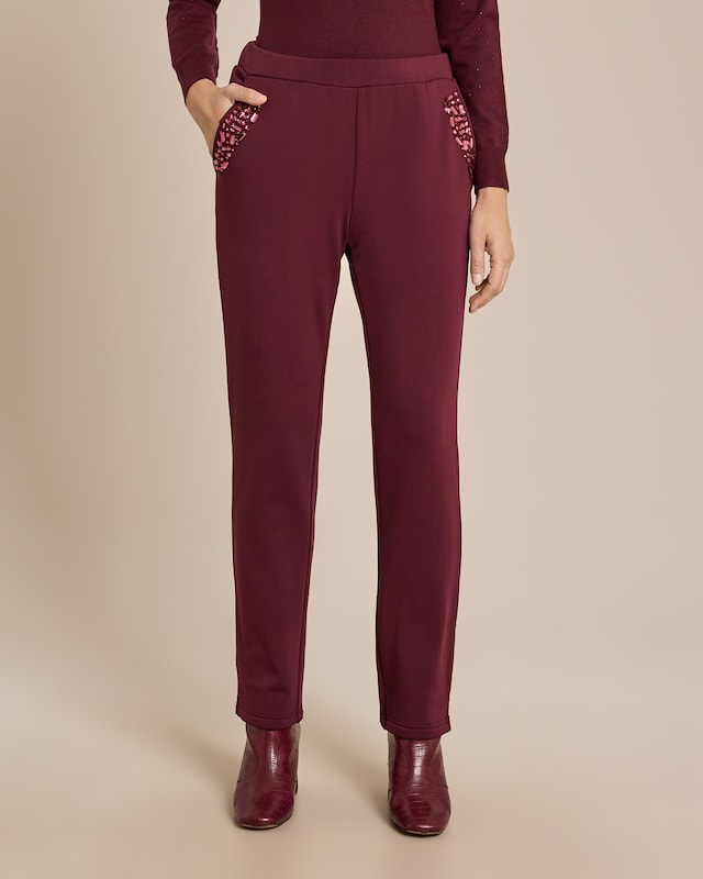 Winterjersey-Hose mit Steinchenbesatz
