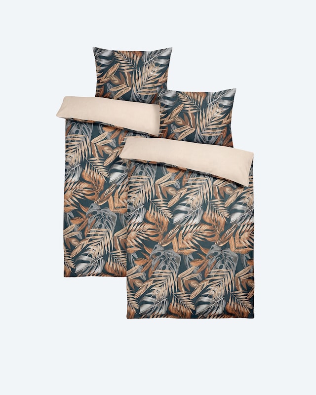 Wendebettwäsche "Blätter", 4tlg.