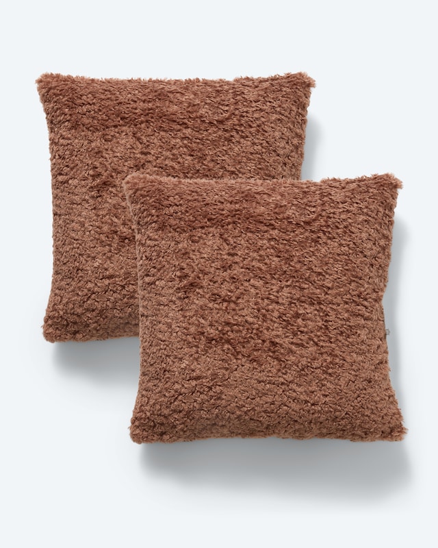 Kissen in Teddy-Optik (45 x 45 cm), 2tlg.