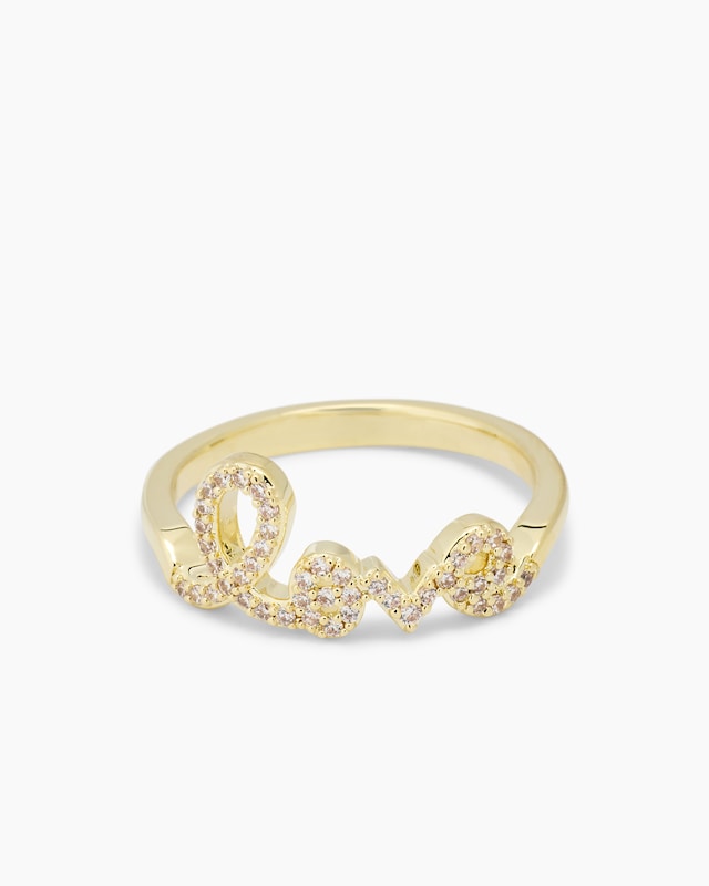 Ring mit Love-Schriftzug und Zirkonia
