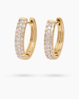 Produktabbildung 1 für Creolen mit Brillant + Diamant, ca. 0,50 ct