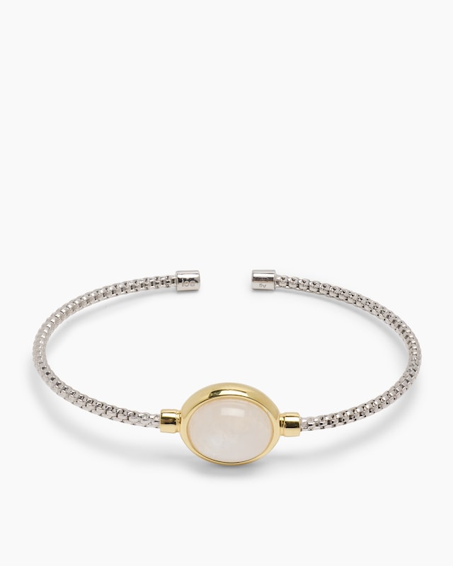 Armreif mit Rainbow Mondstein