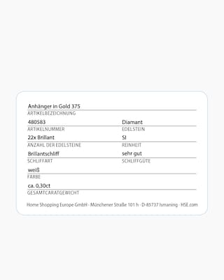 Produktabbildung 4 für Brillant-Anhänger 0,30 ct