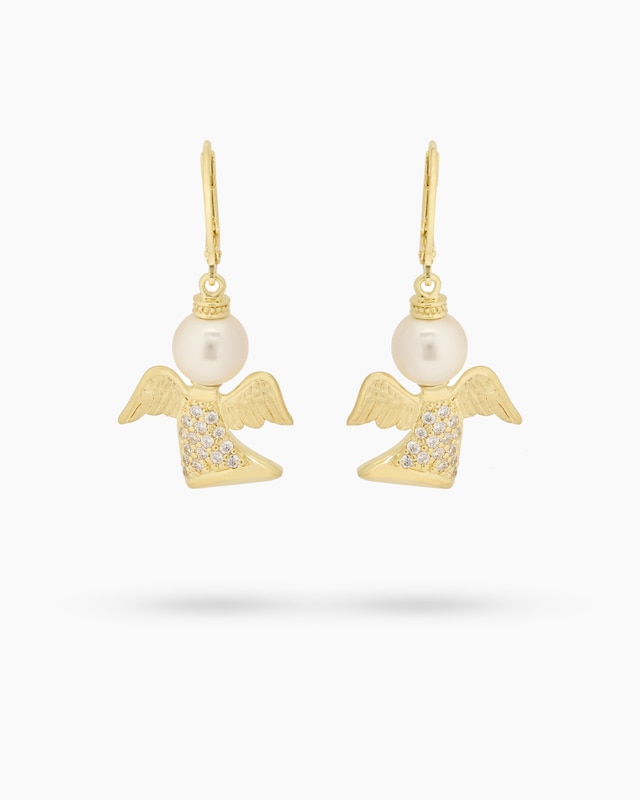 Ohrhänger "Engel" mit MK-Perlen 8mm & Zirkonia