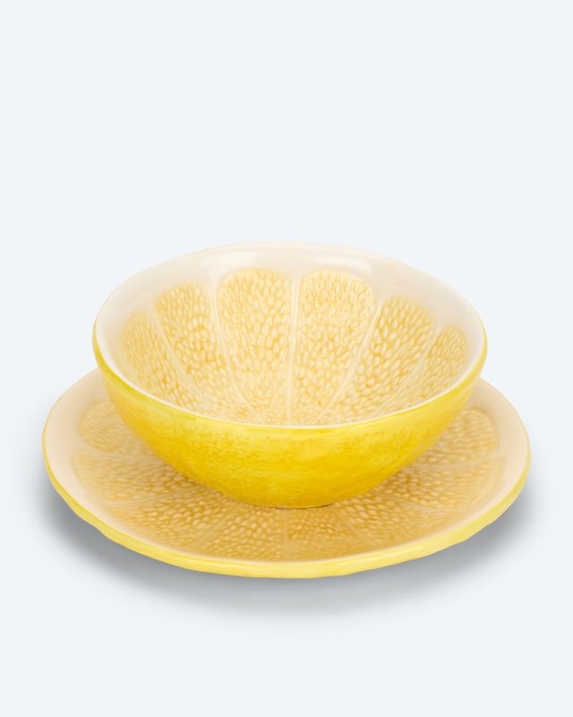 Schüssel & Teller "Zitrone", 2er-Set