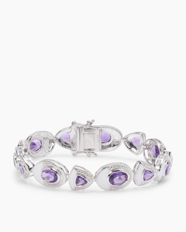 Armband mit Amethyst und Emaille-Lack