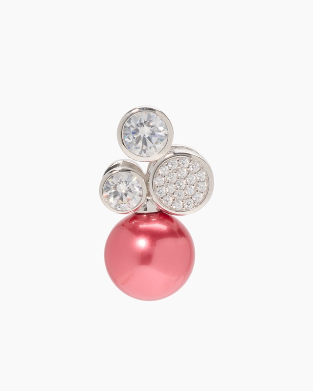 Anhänger mit Muschelkernperle 14 mm und Zirkonia